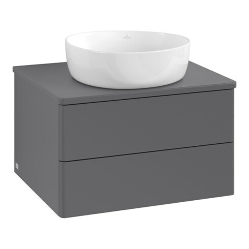 V&B Waschtischunterschrank ohne Frontstruktur -Beleuchtung Antao 60x36x50cm, WBP Lac, Anthrac. m Lac