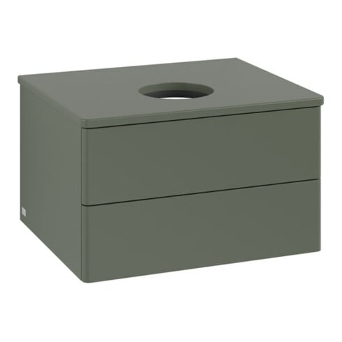 V&B Waschtischunterschrank ohne Frontstruktur -Beleuchtung Antao 60x36x50cm, WBP Lac, lea gre. m Lac
