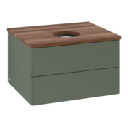 V&B Waschtischunterschrank ohne Frontstruktur -Beleuchtung Antao 60x36x50cm, WBP w. wal, lea gre. m Lac