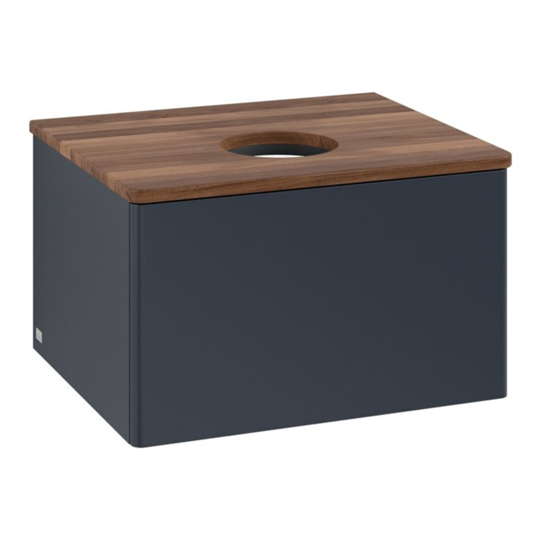 V&B Waschtischunterschrank ohne Frontstruktur -Beleuchtung Antao 60x36x50cm, WBP w. wal, md bl. m Lac