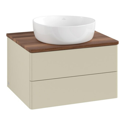 V&B Waschtischunterschrank ohne Frontstruktur -Beleuchtung Antao 60x36x50cm, WBP w. wal, si Gr m Lac