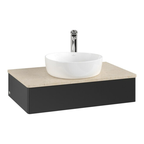 V&B Waschtischunterschrank ohne Frontstruktur -Beleuchtung Antao 80x19x50cm, HL, WBP botti., bla m Lac