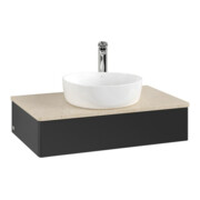 V&B Waschtischunterschrank ohne Frontstruktur -Beleuchtung Antao 80x19x50cm, HL, WBP botti., bla m Lac