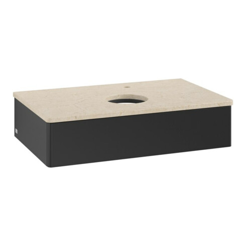 V&B Waschtischunterschrank ohne Frontstruktur -Beleuchtung Antao 80x19x50cm, HL, WBP botti., bla m Lac