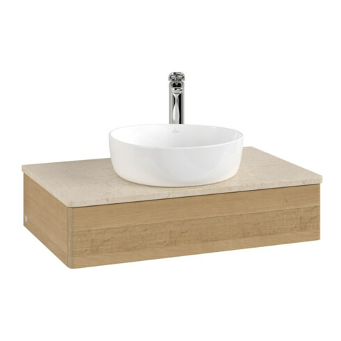 V&B Waschtischunterschrank ohne Frontstruktur -Beleuchtung Antao 80x19x50cm, HL, WBP botti., hon. Oa