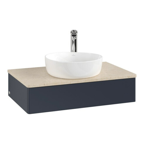 V&B Waschtischunterschrank ohne Frontstruktur -Beleuchtung Antao 80x19x50cm, HL, WBP botti., md bl. m Lac