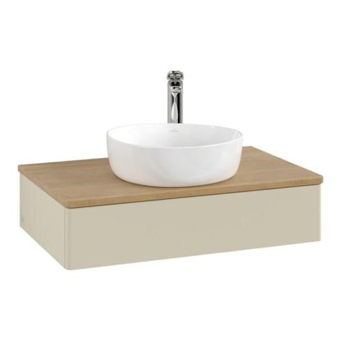 V&B Waschtischunterschrank ohne Frontstruktur -Beleuchtung Antao 80x19x50cm, HL, WBP hon. Oa, si Gr m Lac