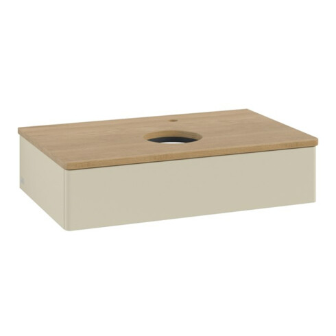 V&B Waschtischunterschrank ohne Frontstruktur -Beleuchtung Antao 80x19x50cm, HL, WBP hon. Oa, si Gr m Lac