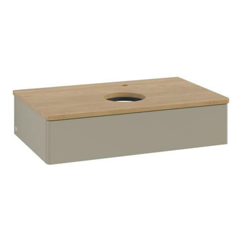 V&B Waschtischunterschrank ohne Frontstruktur -Beleuchtung Antao 80x19x50cm, HL, WBP hon. Oa, st Gr m Lac