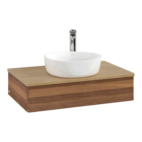 V&B Waschtischunterschrank ohne Frontstruktur -Beleuchtung Antao 80x19x50cm, HL, WBP hon. Oa, w. wal