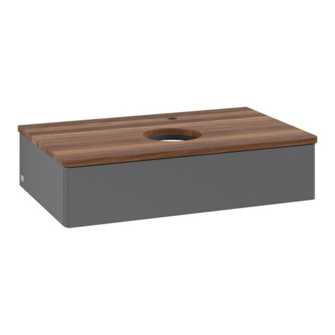V&B Waschtischunterschrank ohne Frontstruktur -Beleuchtung Antao 80x19x50cm, HL, WBP w wa, Anthrac. m Lac