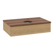 V&B Waschtischunterschrank ohne Frontstruktur -Beleuchtung Antao 80x19x50cm, HL, WBP w. wal, hon. Oa