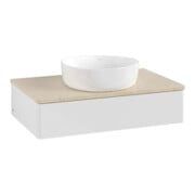 V&B Waschtischunterschrank ohne Frontstruktur -Beleuchtung Antao 80x19x50cm, WBP botti., glo wh. Lac