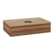 V&B Waschtischunterschrank ohne Frontstruktur -Beleuchtung Antao 80x19x50cm, WBP-farbe hon. Oa, w. walnut