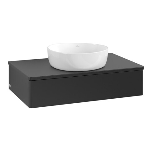 V&B Waschtischunterschrank ohne Frontstruktur -Beleuchtung Antao 80x19x50cm, WBP-farbe Lac, bla m lacquer