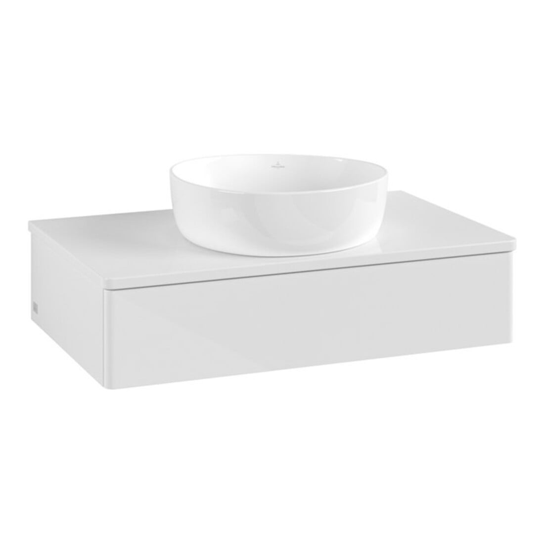 V&B Waschtischunterschrank ohne Frontstruktur -Beleuchtung Antao 80x19x50cm, WBP-farbe Lac, glo wh. Lac