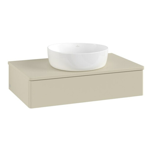 V&B Waschtischunterschrank ohne Frontstruktur -Beleuchtung Antao 80x19x50cm, WBP-farbe Lac, si Gr m Lac