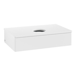 V&B Waschtischunterschrank ohne Frontstruktur -Beleuchtung Antao 80x19x50cm, WBP-farbe Lac, wh. m lacquer