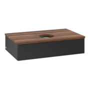 V&B Waschtischunterschrank ohne Frontstruktur -Beleuchtung Antao 80x19x50cm, WBP-farbe w. wal, bla m Lac