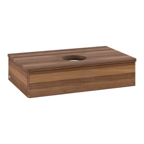 V&B Waschtischunterschrank ohne Frontstruktur -Beleuchtung Antao 80x19x50cm, WBP-farbe w. wal, w. walnut