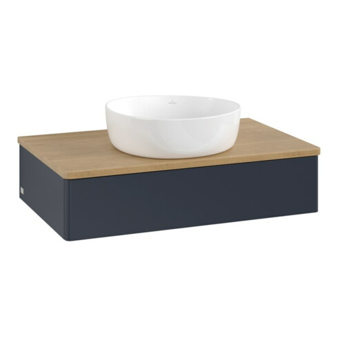 V&B Waschtischunterschrank ohne Frontstruktur -Beleuchtung Antao 80x19x50cm, WBP hon. Oa, md bl. m Lac