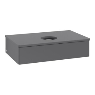 V&B Waschtischunterschrank ohne Frontstruktur -Beleuchtung Antao 80x19x50cm, WBP Lac, Anthrac. m Lac