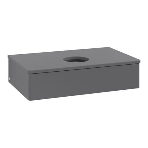 V&B Waschtischunterschrank ohne Frontstruktur -Beleuchtung Antao 80x19x50cm, WBP Lac, Anthrac. m Lac