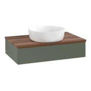 V&B Waschtischunterschrank ohne Frontstruktur -Beleuchtung Antao 80x19x50cm, WBP w. wal, lea gre. m Lac