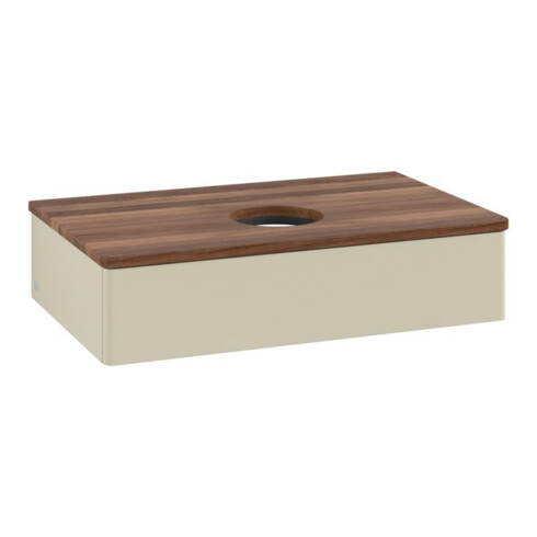 V&B Waschtischunterschrank ohne Frontstruktur -Beleuchtung Antao 80x19x50cm, WBP w. wal, si Gr m Lac