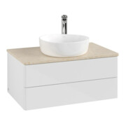 V&B Waschtischunterschrank ohne Frontstruktur -Beleuchtung Antao 80x36x50cm, HL, WBP botti., glo wh. Lac