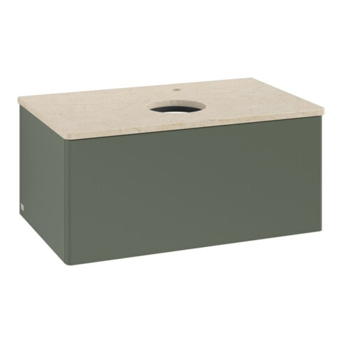 V&B Waschtischunterschrank ohne Frontstruktur -Beleuchtung Antao 80x36x50cm, HL, WBP botti., le g. m Lac