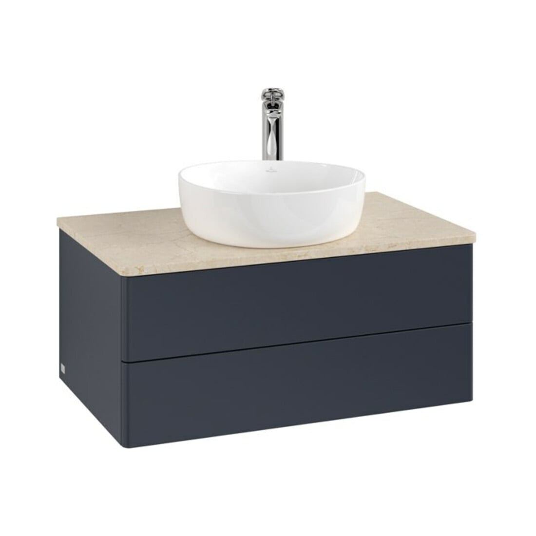 V&B Waschtischunterschrank ohne Frontstruktur -Beleuchtung Antao 80x36x50cm, HL, WBP botti., md bl. m Lac
