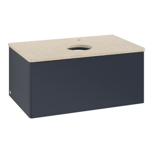 V&B Waschtischunterschrank ohne Frontstruktur -Beleuchtung Antao 80x36x50cm, HL, WBP botti., md bl. m Lac