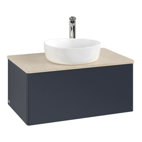 V&B Waschtischunterschrank ohne Frontstruktur -Beleuchtung Antao 80x36x50cm, HL, WBP botti., md bl. m Lac