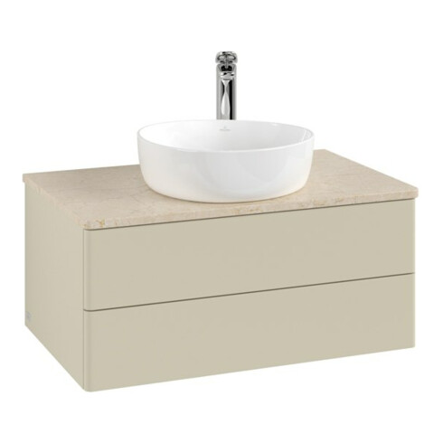 V&B Waschtischunterschrank ohne Frontstruktur -Beleuchtung Antao 80x36x50cm, HL, WBP botti., si Gr m Lac