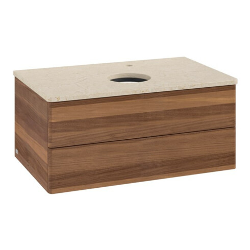 V&B Waschtischunterschrank ohne Frontstruktur -Beleuchtung Antao 80x36x50cm, HL, WBP-farbe botti., w. wal