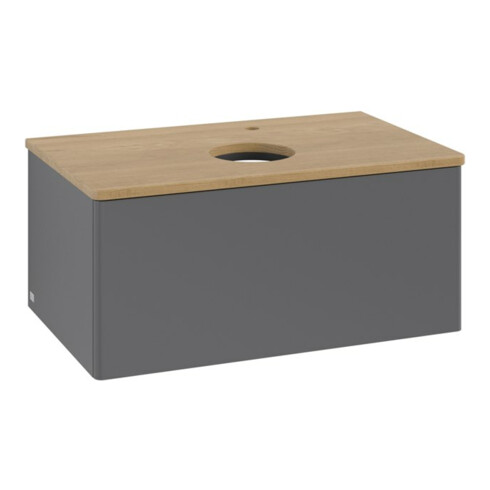 V&B Waschtischunterschrank ohne Frontstruktur -Beleuchtung Antao 80x36x50cm, HL, WBP hon. Oa, A m Lac