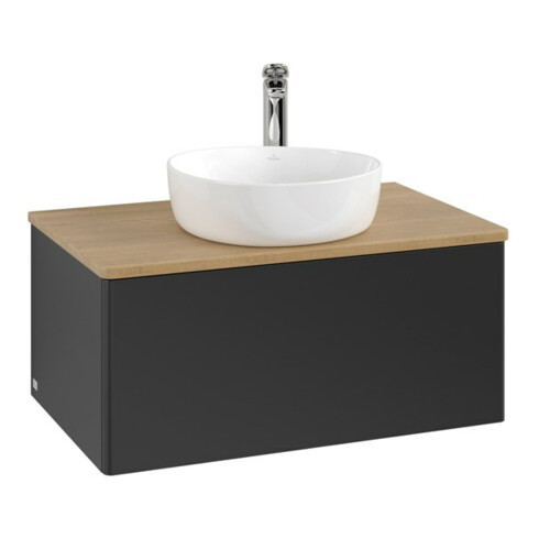 V&B Waschtischunterschrank ohne Frontstruktur -Beleuchtung Antao 80x36x50cm, HL, WBP hon. Oa, bla m Lac