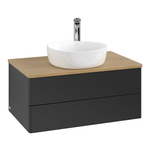 V&B Waschtischunterschrank ohne Frontstruktur -Beleuchtung Antao 80x36x50cm, HL, WBP hon. Oa, bla m Lac