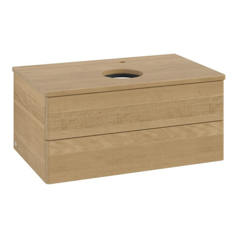 V&B Waschtischunterschrank ohne Frontstruktur -Beleuchtung Antao 80x36x50cm, HL, WBP hon. Oa, hon. Oa