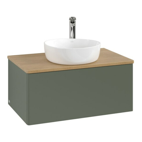 V&B Waschtischunterschrank ohne Frontstruktur -Beleuchtung Antao 80x36x50cm, HL, WBP hon. Oa, le g. m Lac