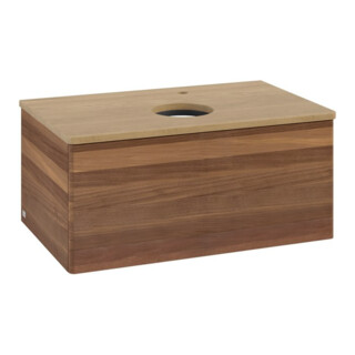 V&B Waschtischunterschrank ohne Frontstruktur -Beleuchtung Antao 80x36x50cm, HL, WBP hon. Oa, w. wal