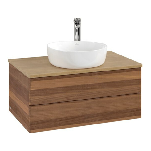 V&B Waschtischunterschrank ohne Frontstruktur -Beleuchtung Antao 80x36x50cm, HL, WBP hon. Oa, w. wal