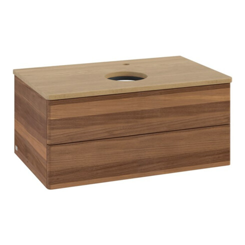 V&B Waschtischunterschrank ohne Frontstruktur -Beleuchtung Antao 80x36x50cm, HL, WBP hon. Oa, w. wal