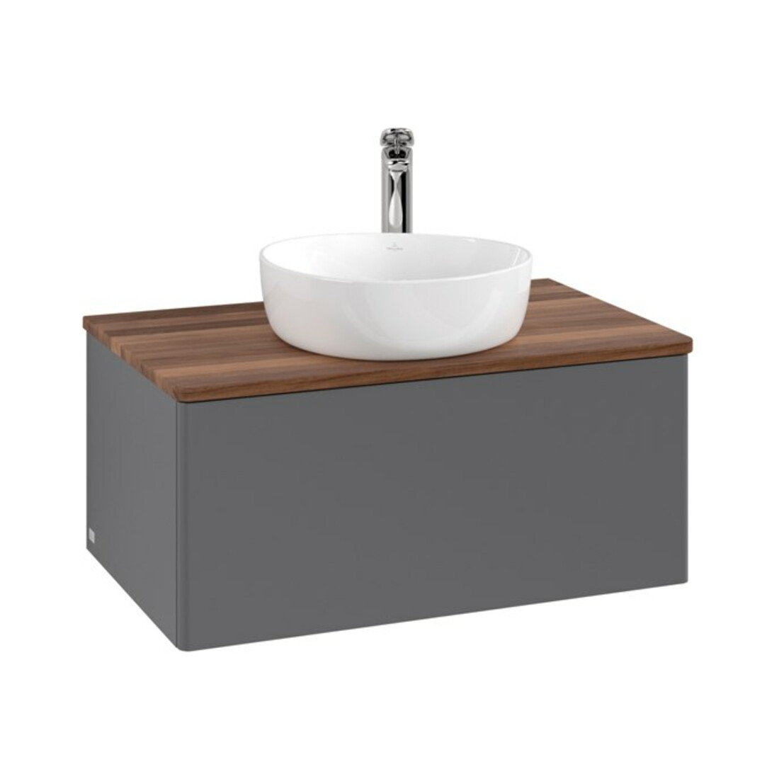 V&B Waschtischunterschrank ohne Frontstruktur -Beleuchtung Antao 80x36x50cm, HL, WBP w wa, Anthrac. m Lac