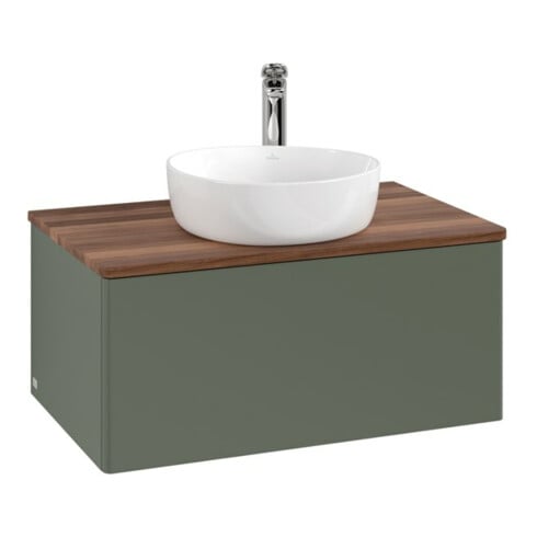 V&B Waschtischunterschrank ohne Frontstruktur -Beleuchtung Antao 80x36x50cm, HL, WBP w wa, lea gre. m Lac