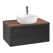 V&B Waschtischunterschrank ohne Frontstruktur -Beleuchtung Antao 80x36x50cm, HL, WBP w. wal, bla m Lac-4