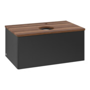 V&B Waschtischunterschrank ohne Frontstruktur -Beleuchtung Antao 80x36x50cm, HL, WBP w. wal, bla m Lac