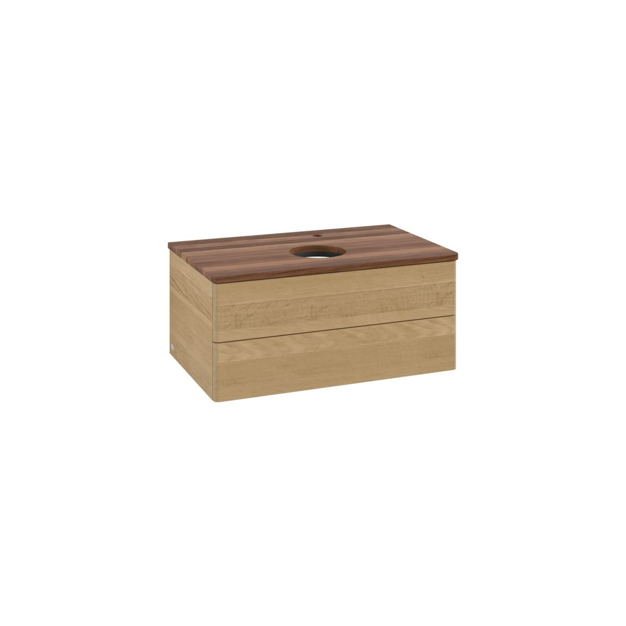 V&B Waschtischunterschrank ohne Frontstruktur -Beleuchtung Antao 80x36x50cm, HL, WBP w. wal, hon. Oa ; Villeroy & Boch