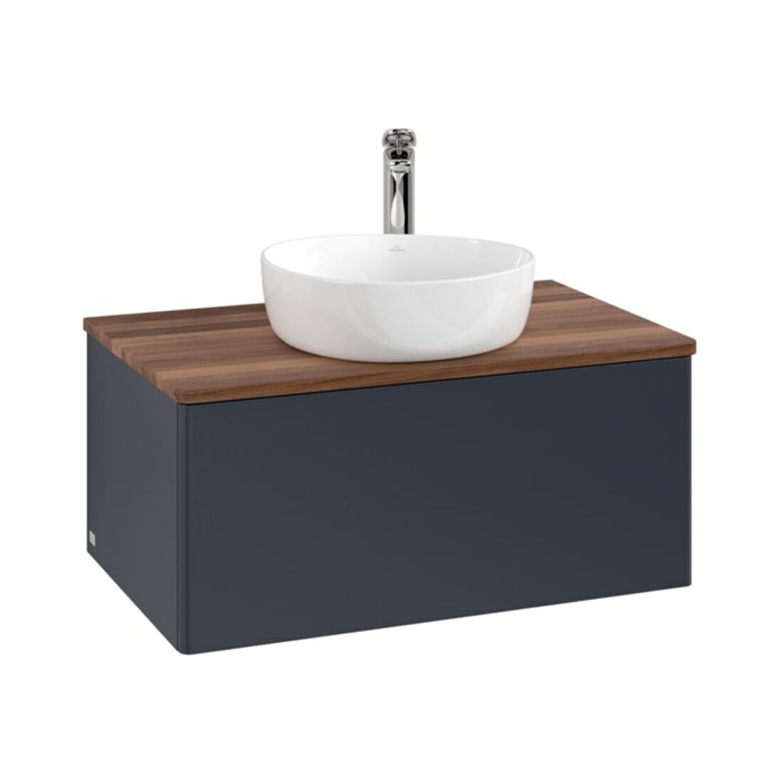 V&B Waschtischunterschrank ohne Frontstruktur -Beleuchtung Antao 80x36x50cm, HL, WBP w. wal, md bl. m Lac